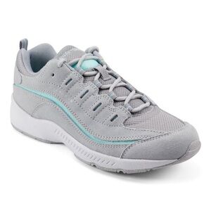 NEW-Size 7 Narrow Easy Spirit Womens Romy Light Grey Suede Sneaker